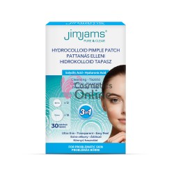 Plasturi pentru acnee, cosuri, JimJams, Pure & Clear Hydrocoloid Patch, BHA+HA, 30 buc, art JJ 3020